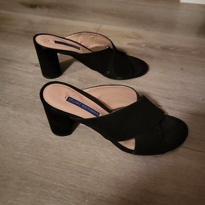 Stuart Weitzman, Black Suede Sandals, Size 7.5
